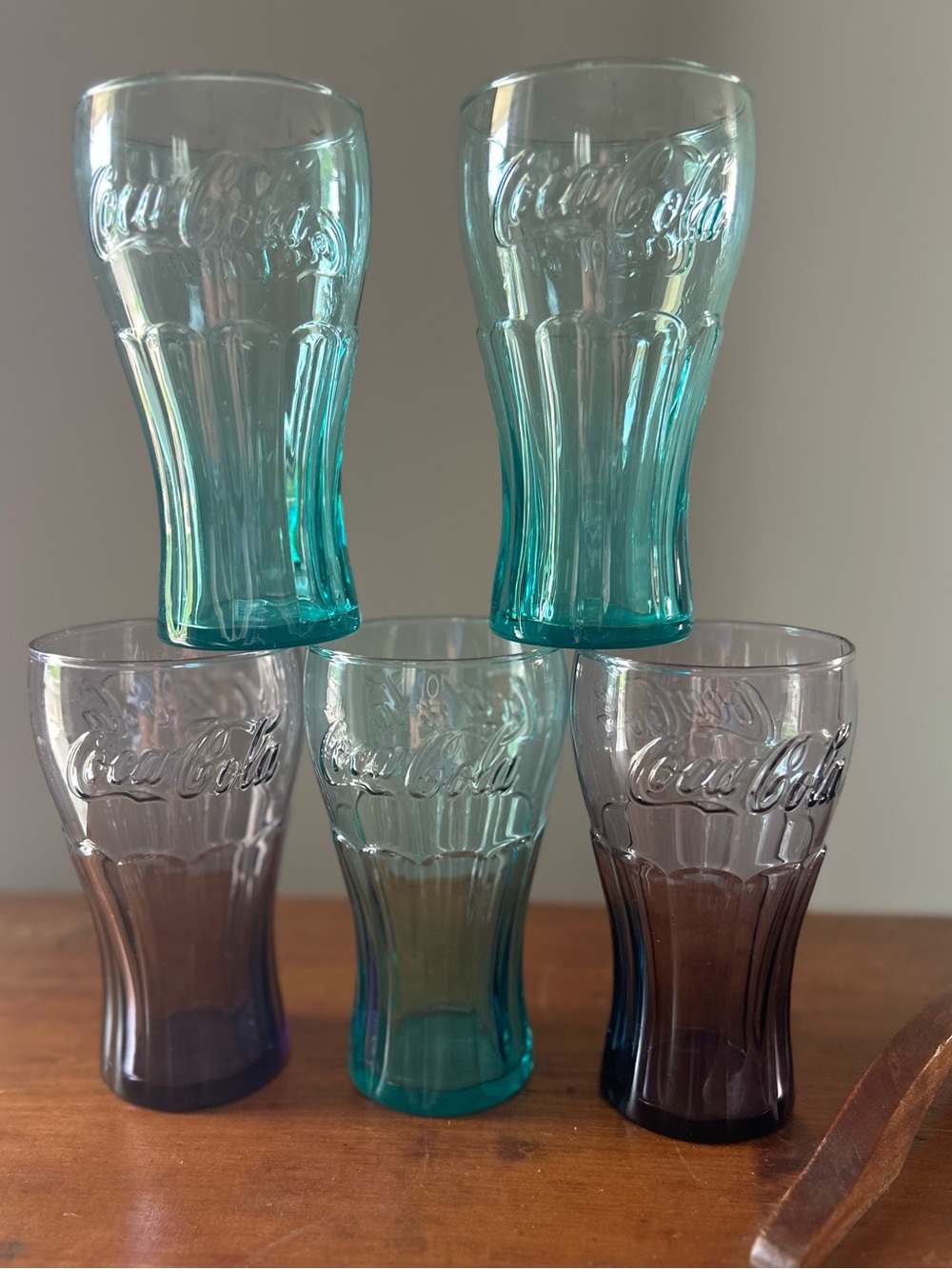 Vintage Coca Cola Drinking Glasses - Multi color - Set of 5